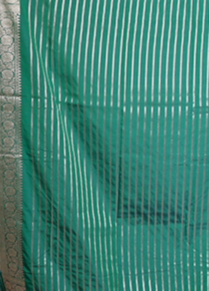 Green Katan Silk Saree With Blouse Piece