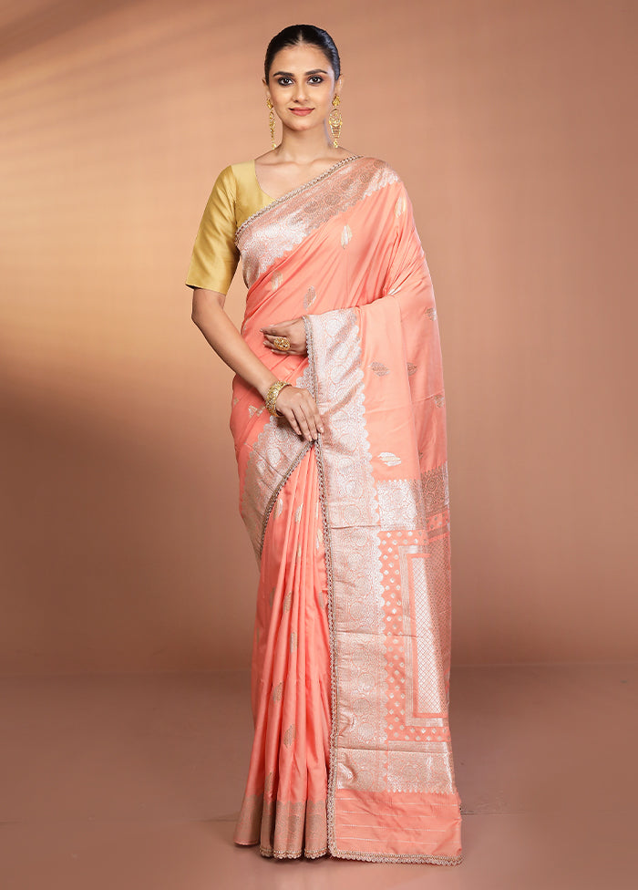 Pink Katan Silk Saree With Blouse Piece