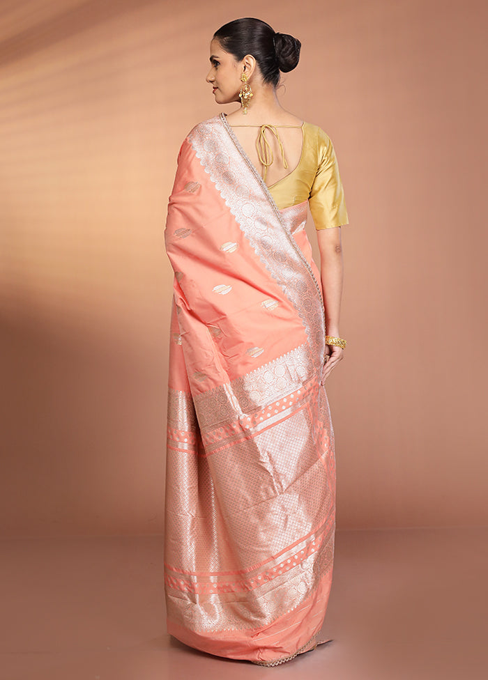 Pink Katan Silk Saree With Blouse Piece