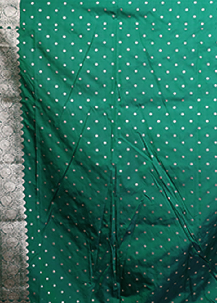 Green Katan Silk Saree With Blouse Piece