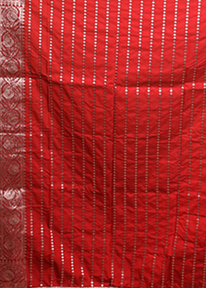 Maroon Katan Silk Saree With Blouse Piece