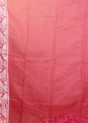 Pink Tant Jamdani Saree Without Blouse Piece