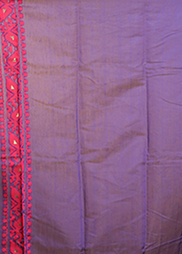 Blue Tant Jamdani Saree Without Blouse Piece