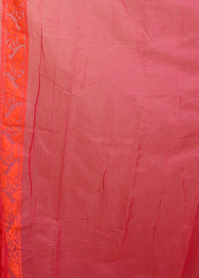 Pink Tant Jamdani Saree Without Blouse Piece