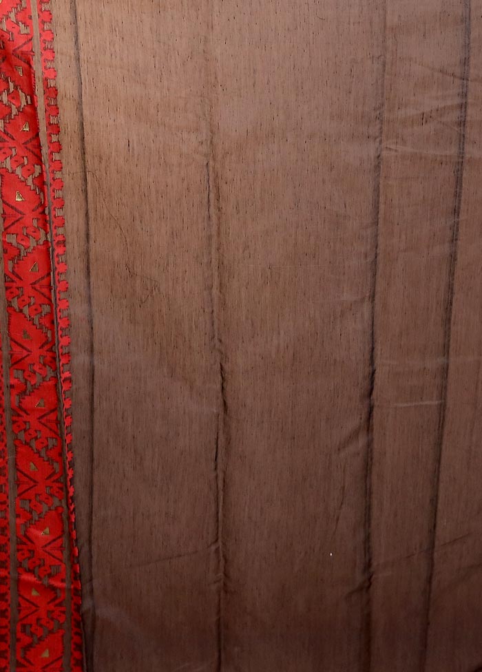 Black Tant Jamdani Saree Without Blouse Piece