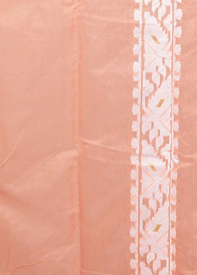 Orange Tant Jamdani Saree Without Blouse Piece
