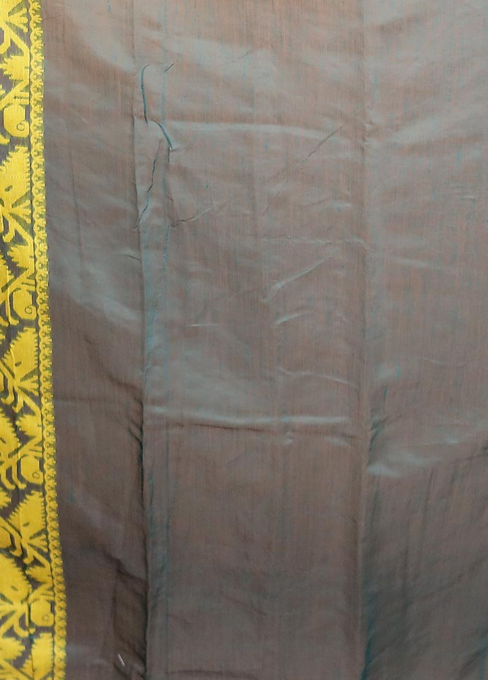 Green Tant Jamdani Saree Without Blouse Piece