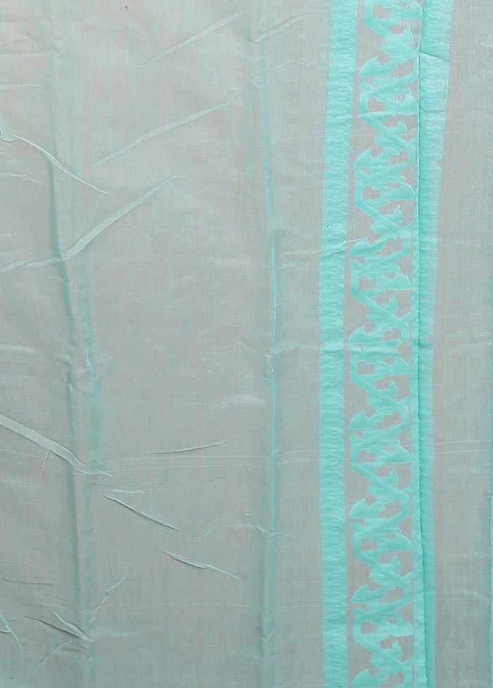 Green Tant Jamdani Saree Without Blouse Piece