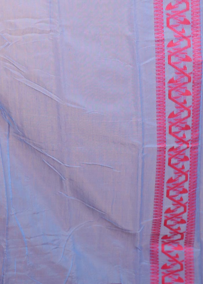 Purple Tant Jamdani Saree Without Blouse Piece