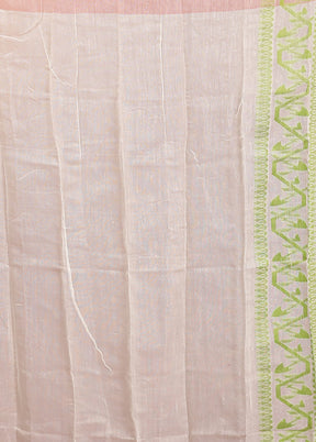 Green Tant Jamdani Saree Without Blouse Piece