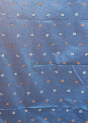 Blue Matka Silk Saree With Blouse Piece