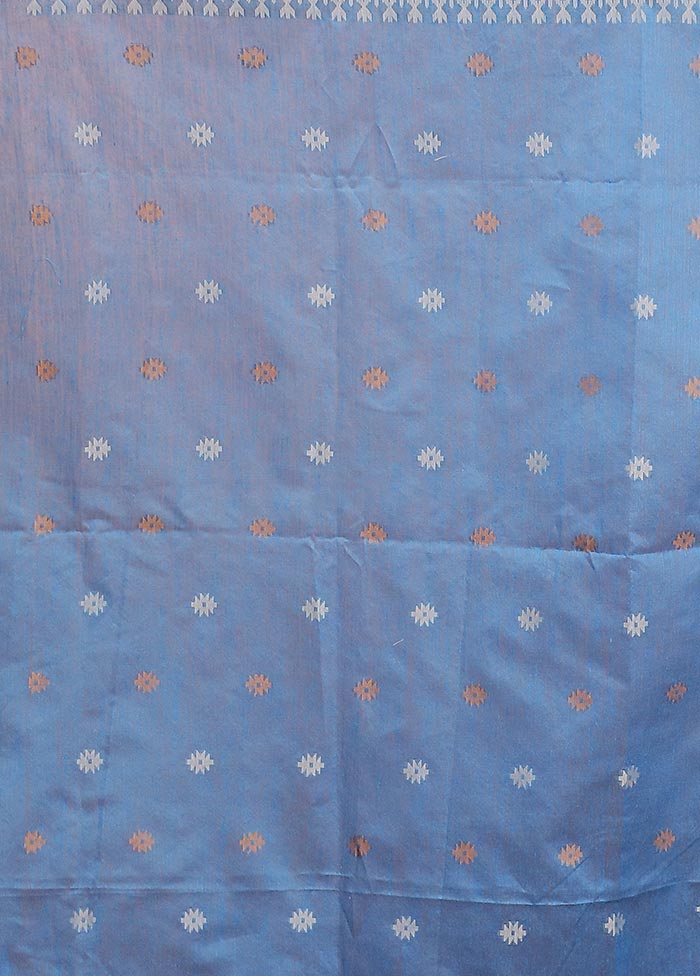 Purple Matka Silk Saree With Blouse Piece