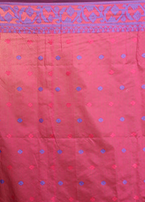 Blue Matka Silk Saree With Blouse Piece