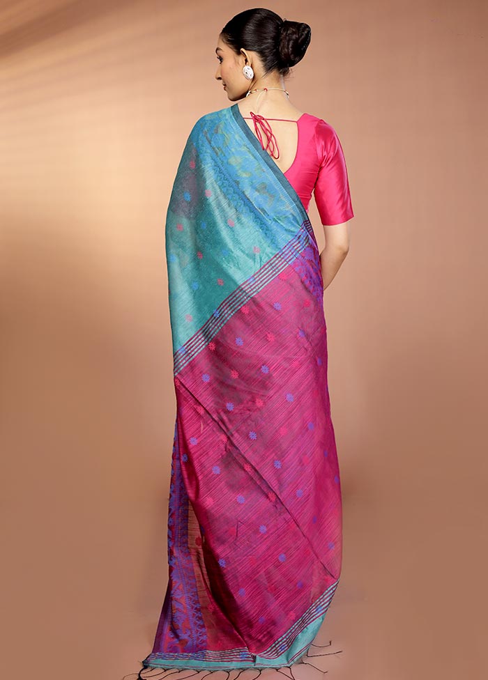 Green Matka Silk Saree With Blouse Piece