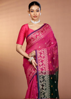 Purple Matka Silk Saree With Blouse Piece