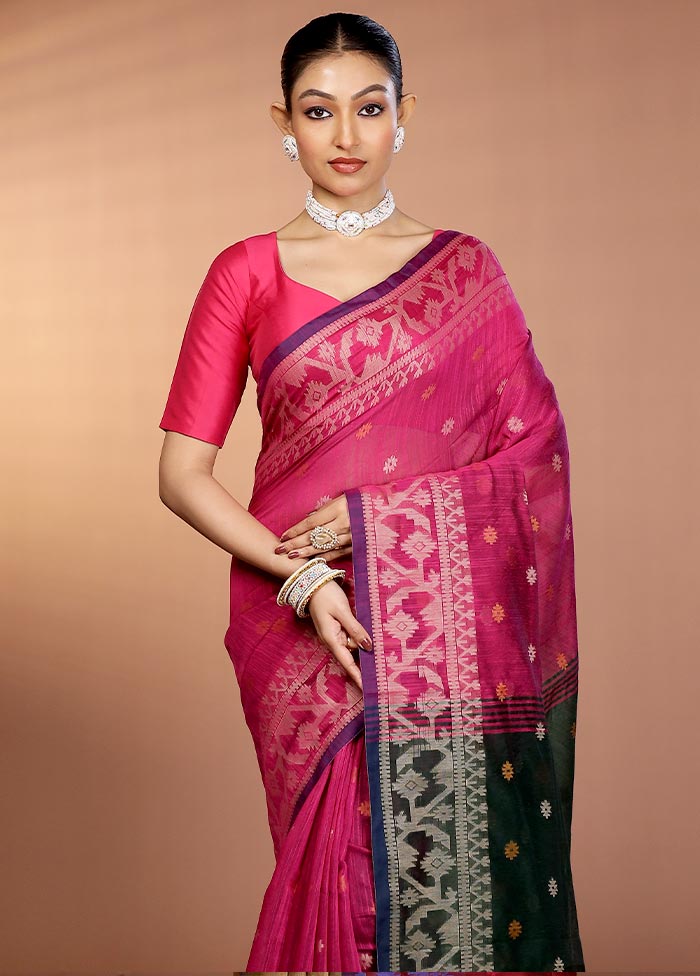 Purple Matka Silk Saree With Blouse Piece