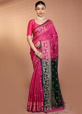 Purple Matka Silk Saree With Blouse Piece