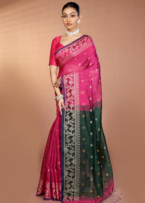 Purple Matka Silk Saree With Blouse Piece