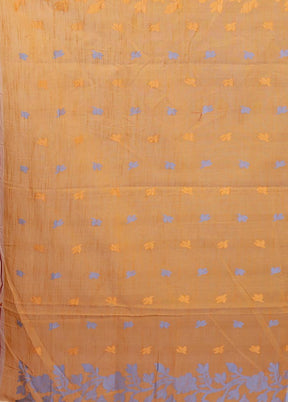 Cream Matka Silk Saree With Blouse Piece