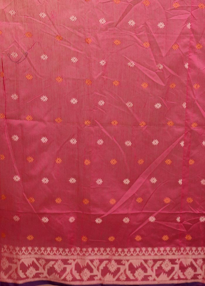 Blue Matka Silk Saree With Blouse Piece