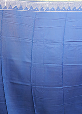 Blue Chanderi Silk Saree With Blouse Piece