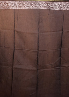 Black Chanderi Silk Saree With Blouse Piece