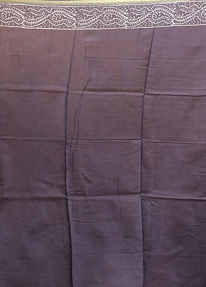 Grey Chanderi Silk Saree With Blouse Piece