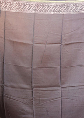 Grey Chanderi Silk Saree With Blouse Piece