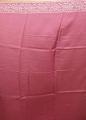 Purple Chanderi Silk Saree With Blouse Piece