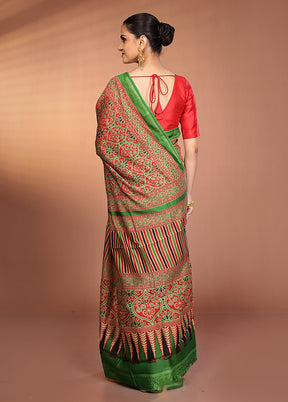 Cream Chanderi Silk Saree With Blouse Piece