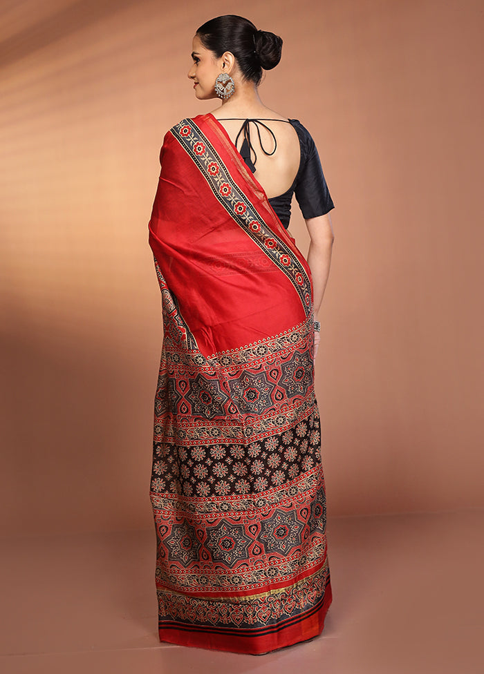 Multicolor Chanderi Silk Saree With Blouse Piece