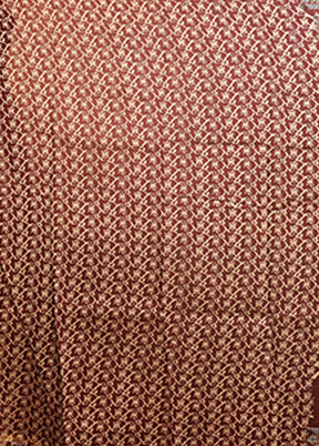Maroon Chanderi Silk Saree With Blouse Piece