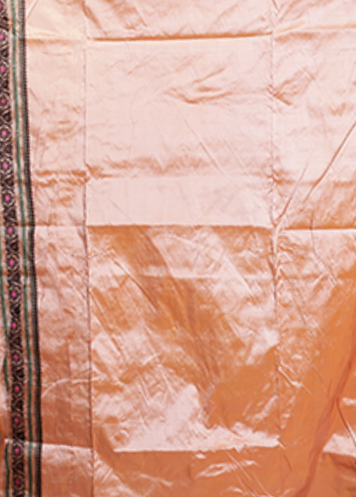 Cream Handloom Assam Pure Silk Saree With Blouse Piece