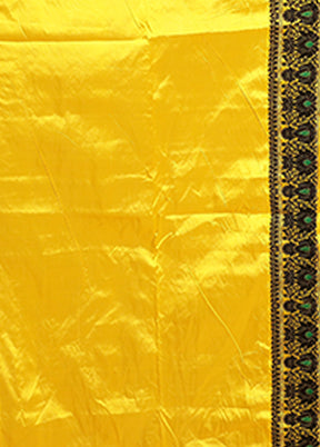 Yellow Handloom Assam Pure Silk Saree With Blouse Piece