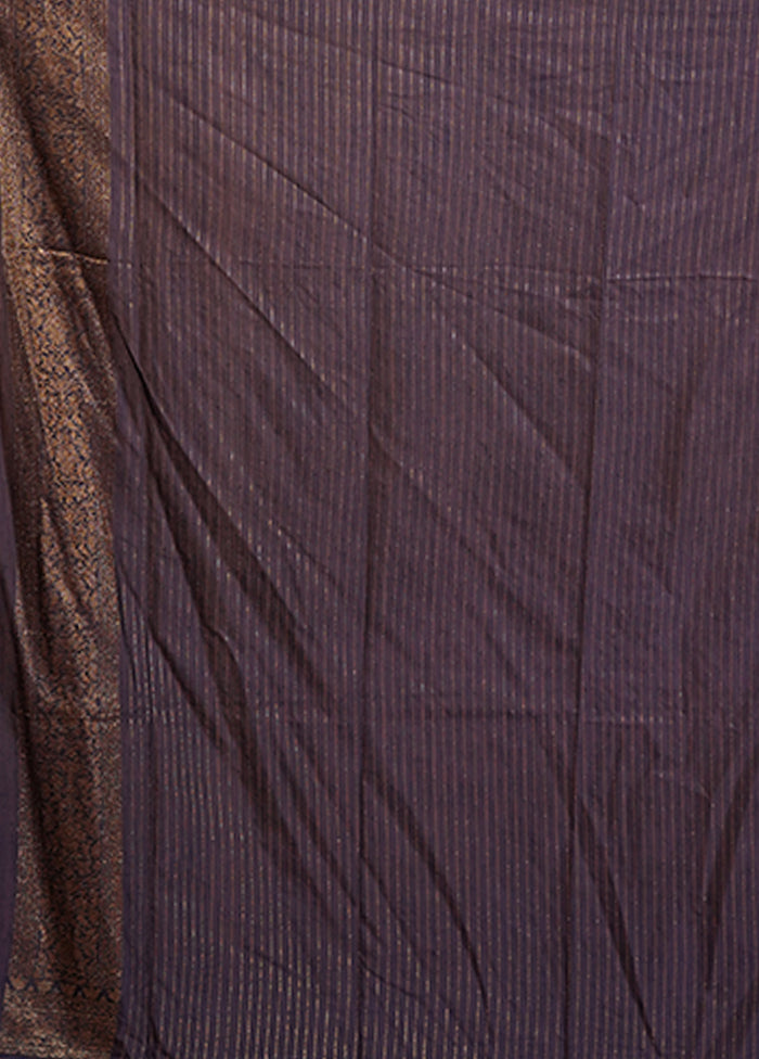 Purple Dupion Silk Saree With Blouse Piece