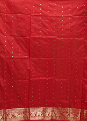 Pink Handloom Katan Pure Silk Saree With Blouse Piece