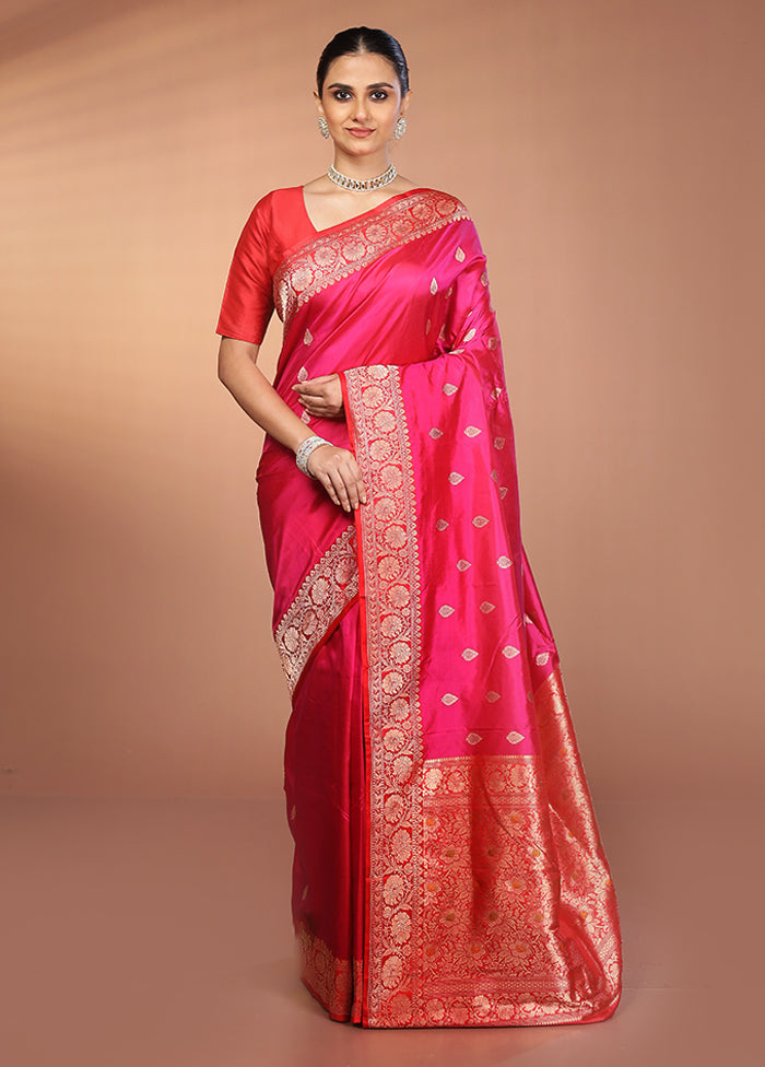 Purple Handloom Katan Pure Silk Saree With Blouse Piece