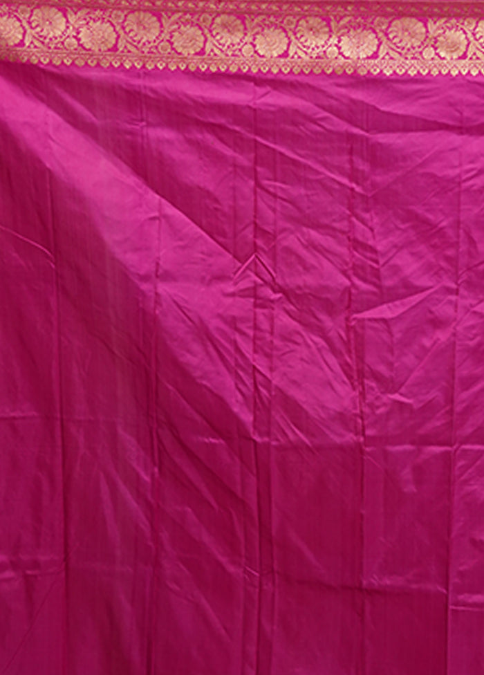 Blue Handloom Katan Pure Silk Saree With Blouse Piece