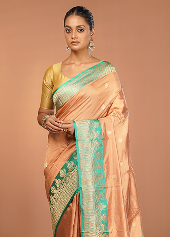 Rust Handloom Katan Pure Silk Saree With Blouse Piece