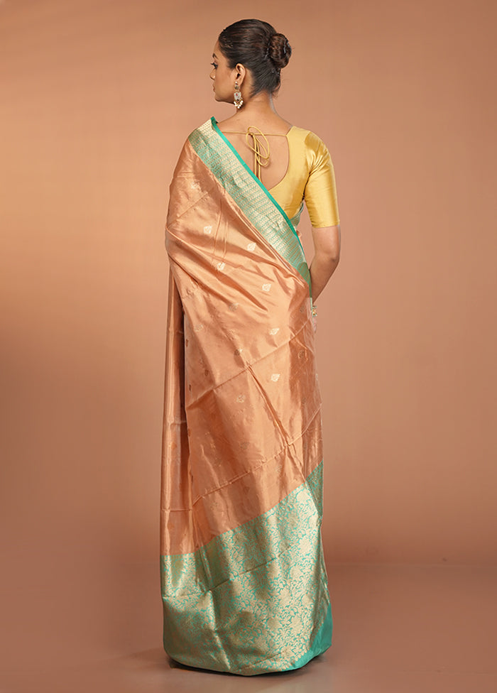 Rust Handloom Katan Pure Silk Saree With Blouse Piece