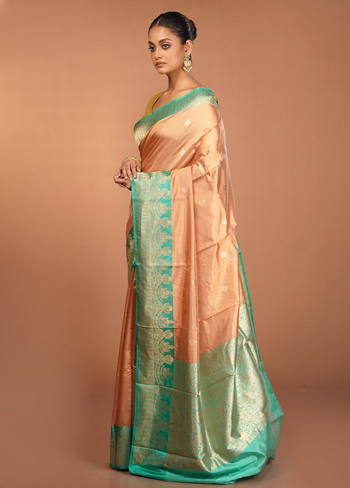 Rust Handloom Katan Pure Silk Saree With Blouse Piece