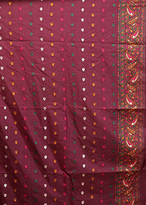 Purple Dupion Silk Saree With Blouse Piece