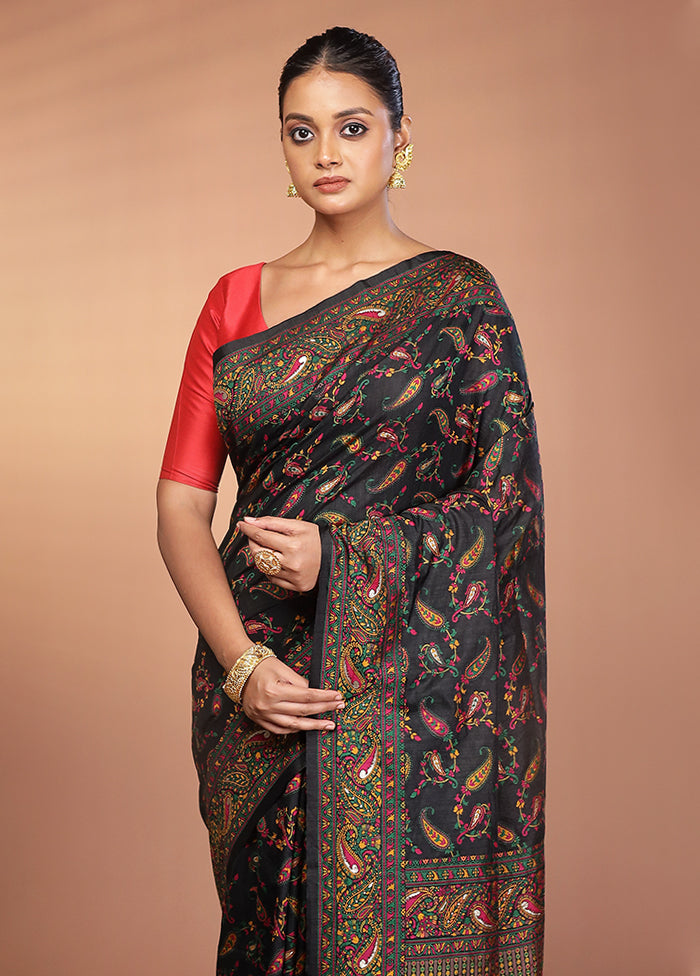 Purple Dupion Silk Saree With Blouse Piece