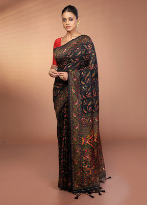 Purple Dupion Silk Saree With Blouse Piece