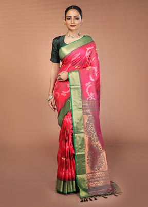 Multicolor Dupion Silk Saree With Blouse Piece