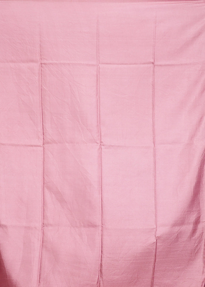 Purple Handloom Printed Pure Silk Saree Without Blouse Piece