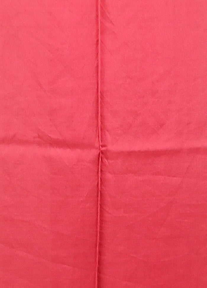 Red Printed Pure Silk Saree Without Blouse Piece