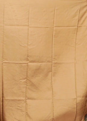 Brown Printed Pure Silk Saree Without Blouse Piece