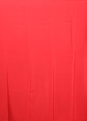 Red Handloom Chiffon Pure Silk Saree With Blouse Piece