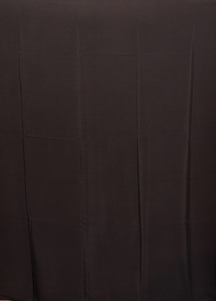 Black Handloom Chiffon Pure Silk Saree With Blouse Piece